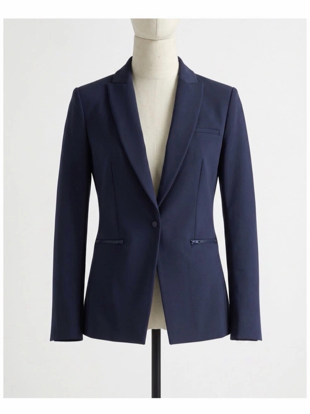 Quince Navy Single-Button Tailored Blazer